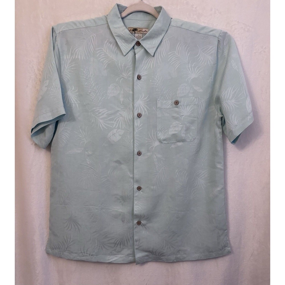 Joe‎ Marlin Light Green XL Button Up Shirt Front Pocket Rayon Short Sleeves